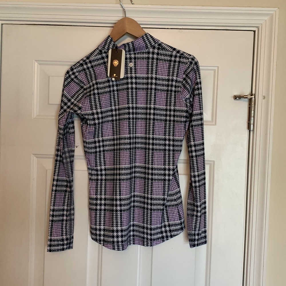 NWT EPNY Golf Glen plaid zip mock polo. - Picture 3 of 4